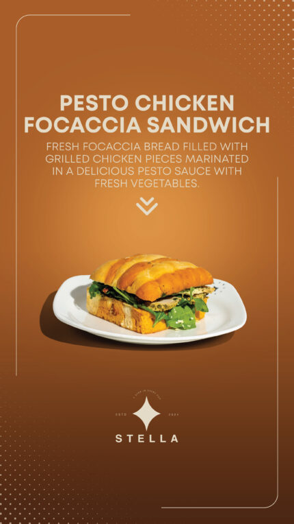 Pesto Chicken Focaccia Sandwich